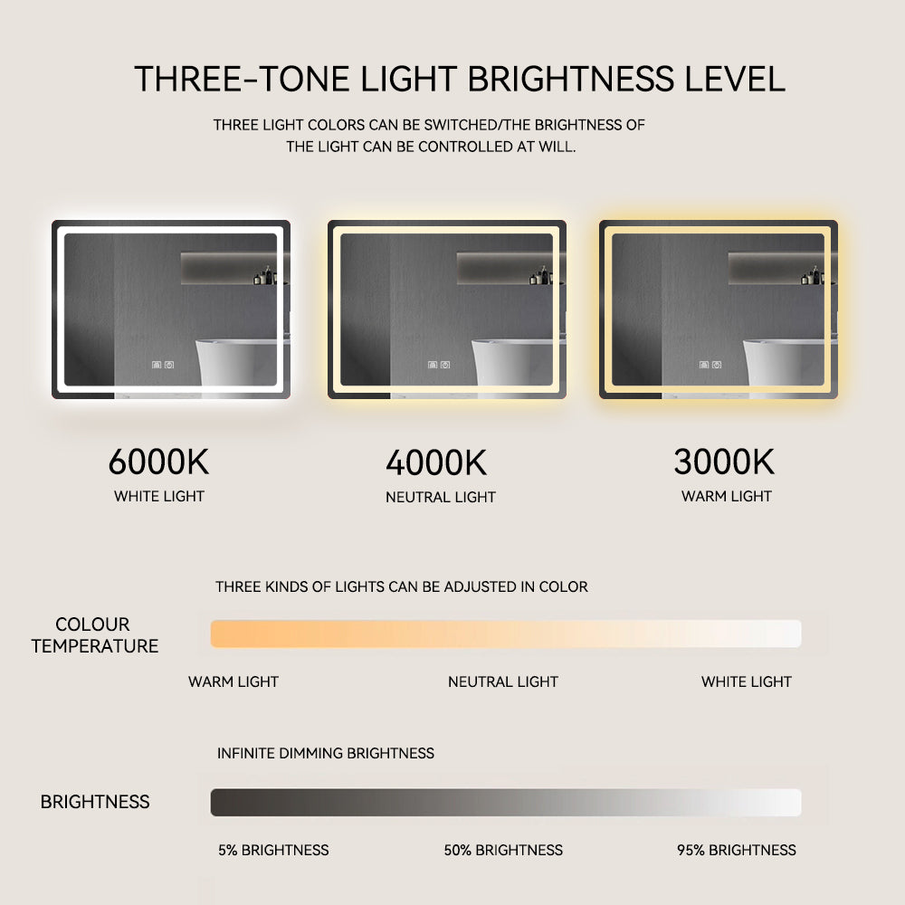 Melamine cabinet 31in. H LED Single Bathroom Vanity Mirror in Polished Crystal Bathroom Vanity LED Mirror for Bathroom Wall Smart Lighted Vanity Mirrors