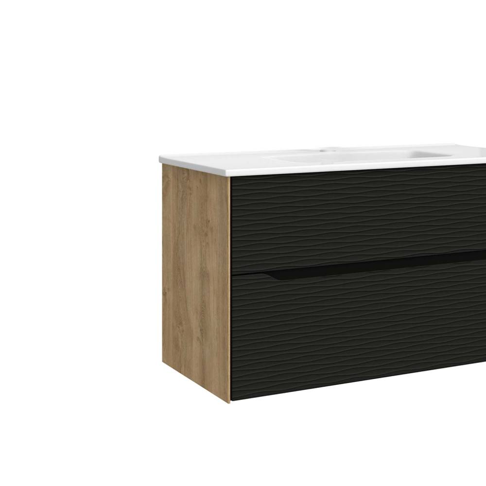 DAX Sahara Vanity Cabinet 40" Oak / Matt Black w/ Onix Basin