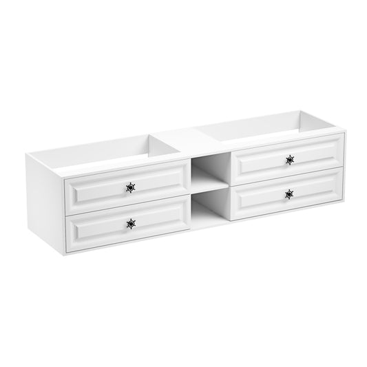 84" Wall Hung Bathroom Vanity Cabinet Fits Double Sinks, Cabinet Only (Countertop and Sinks Not Included)