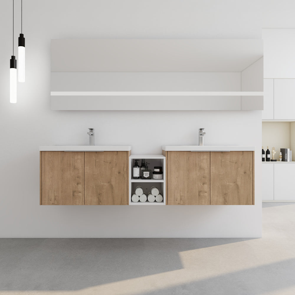 Melamine cabinet Soft Close Doors Bathroom Vanity With Sink,30 Inch For Small Bathroom,30x18-00630CAW(KD-Packing)
