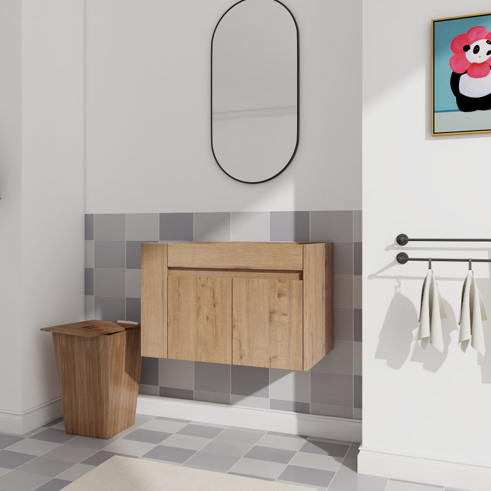 30 Inch Bathroom Vanity With Open Shelf, KD-PACKING-(Only Vanity, Without Basin)