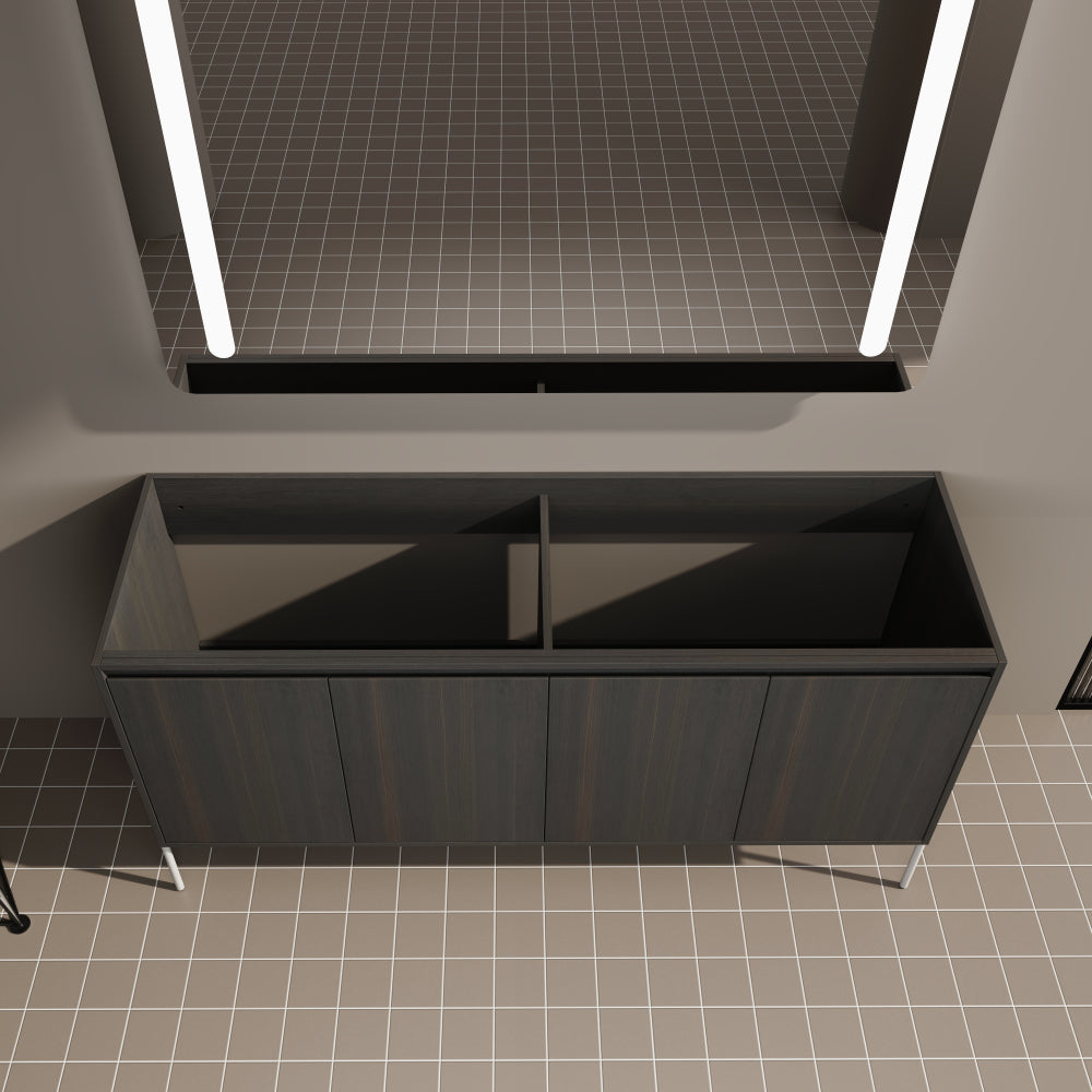 60" Freestanding Bathroom Vanity, Storage Cabinet with Soft Closed Doors (KD-Package)-Excluding Sink