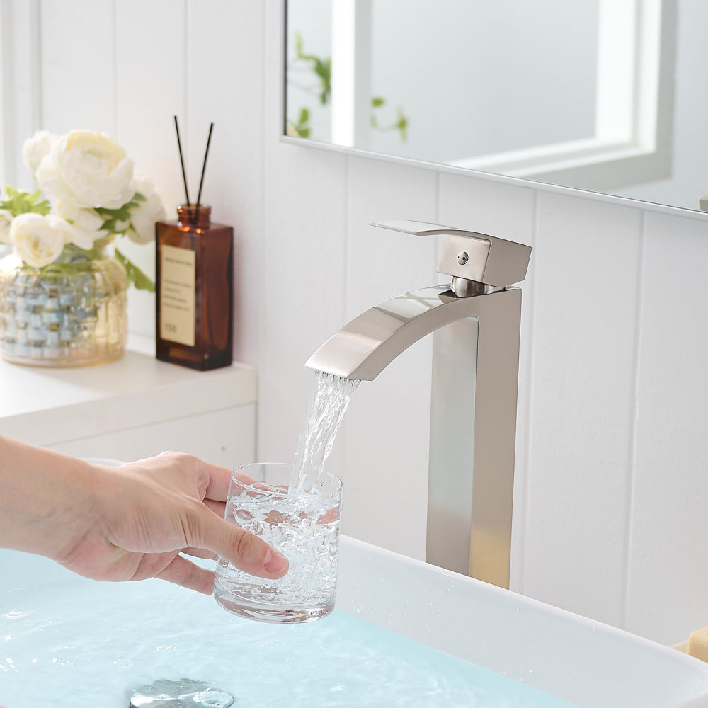 Black Bathroom Faucet, Brushed Black  Faucet for Bathroom Sink, Black Single Hole Bathroom Faucet Modern Single Handle Vanity Basin Faucet
