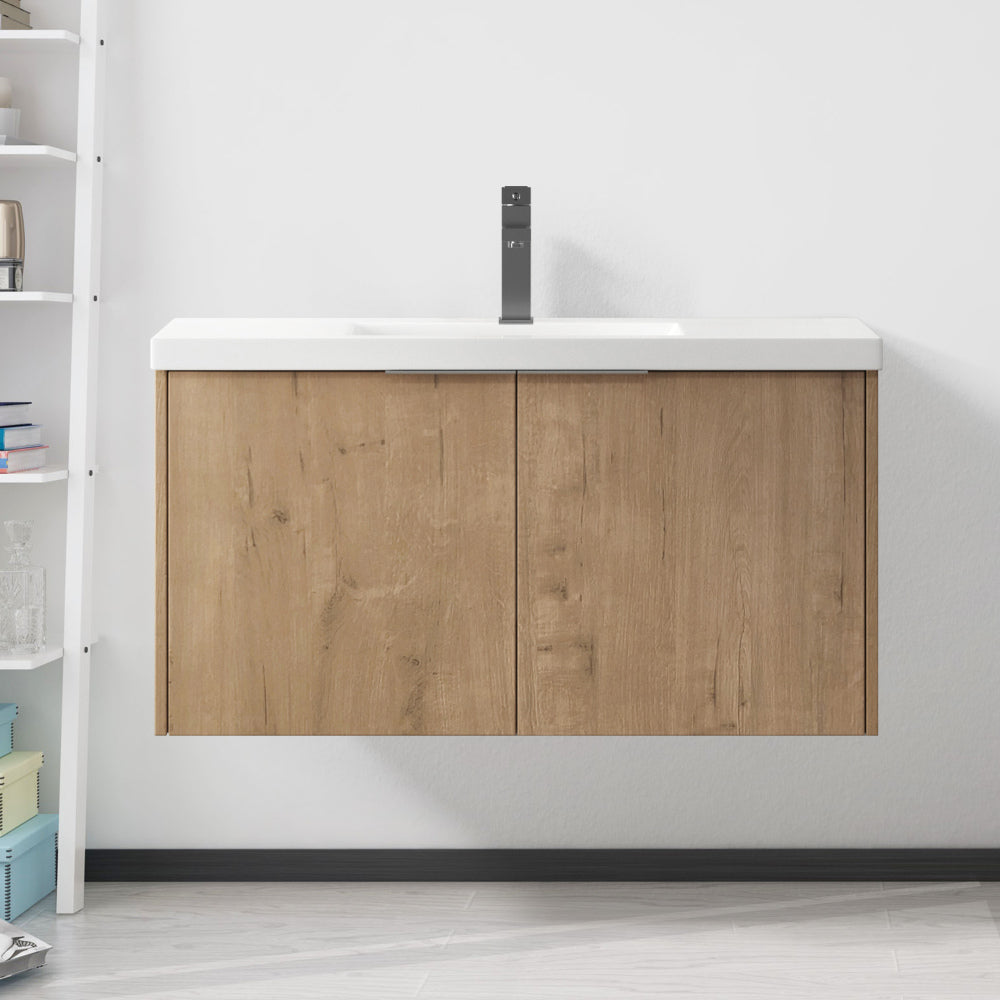 36 Inch Soft Close Doors Bathroom Vanity With Sink, A Small Storage Shelves, 24" and 12" Combination Cabinet,(KD-Packing)