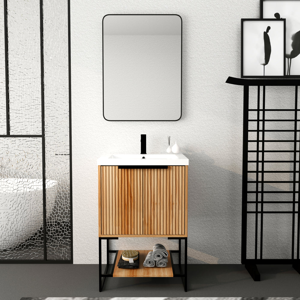 Melamine cabinet 30 Inch Freestanding Bathroom Vanity With Resin Basin,30x18,(W99951318)