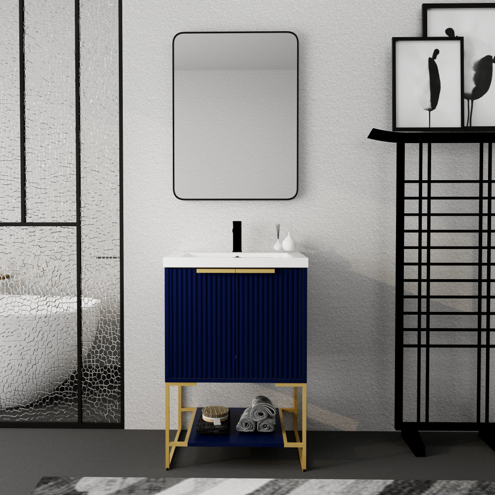 Melamine cabinet 30 Inch Freestanding Bathroom Vanity With Resin Basin,30x18,(W99951318)