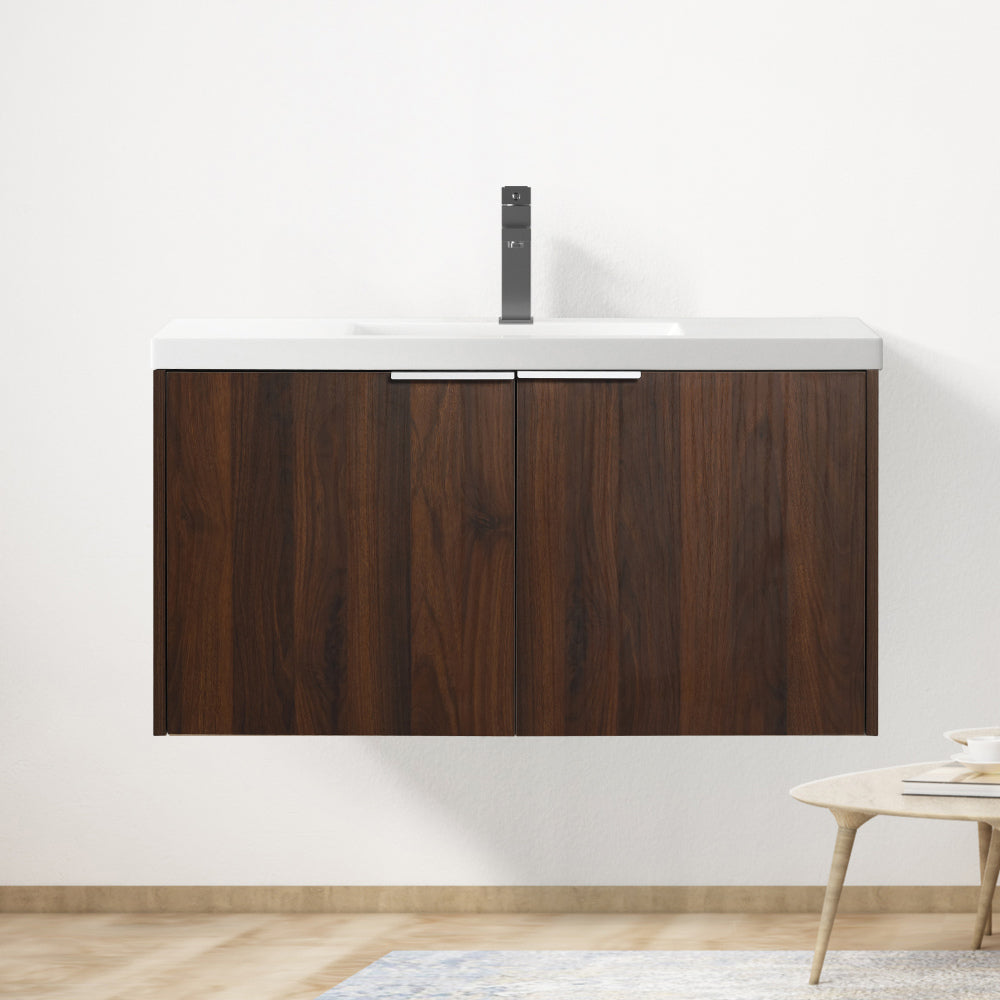 Melamine cabinet Soft Close Doors Bathroom Vanity With Sink,30 Inch For Small Bathroom,30x18-00630CAW(KD-Packing)