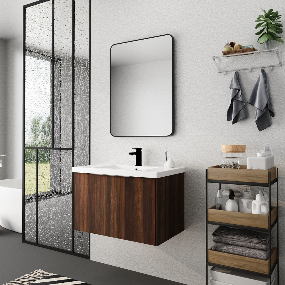 Melamine cabinet Soft Close Doors Bathroom Vanity With Sink,30 Inch For Small Bathroom,30x18-00630CAW(KD-Packing)