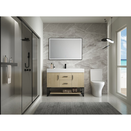 Melamine cabinet 48 Inch Bathroom Vanity Freestanding Design With Resin Sink