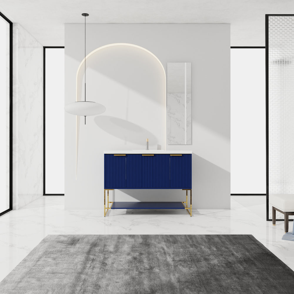 48 Inch Freestanding Bathroom Vanity With Resin Basin,48x18