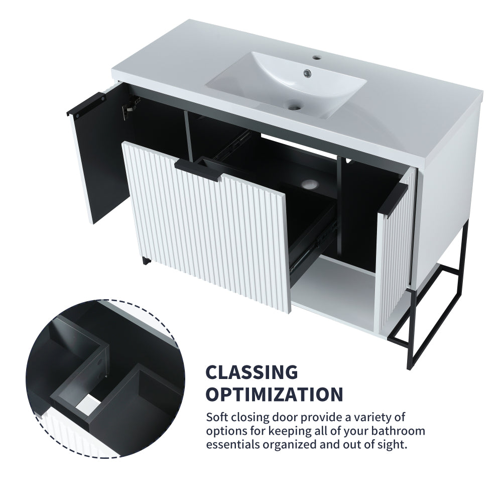 48 Inch Freestanding Bathroom Vanity With Resin Basin,48x18