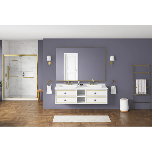 72in. W x 48in. H Metal Framed Bathroom Mirror for Wall, Rectangle Mirror, Bathroom Vanity Mirror Farmhouse, Anti-Rust, Hangs Horizontally