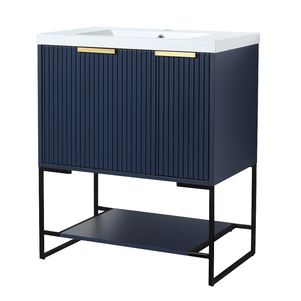 Melamine cabinet 30 Inch Freestanding Bathroom Vanity With Resin Basin,30x18,(W99951318)