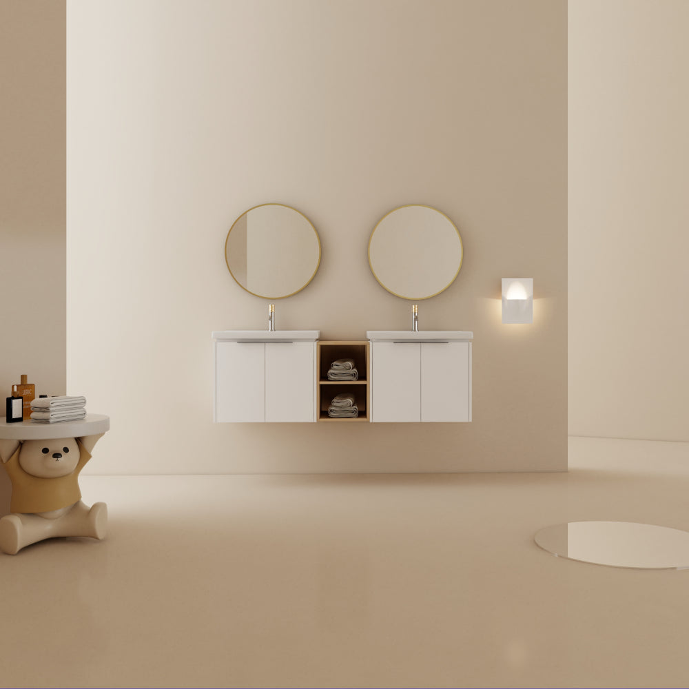 28 Inch Soft Close Doors Bathroom Vanity With Sink, For Small Bathroom (KD-Packing)