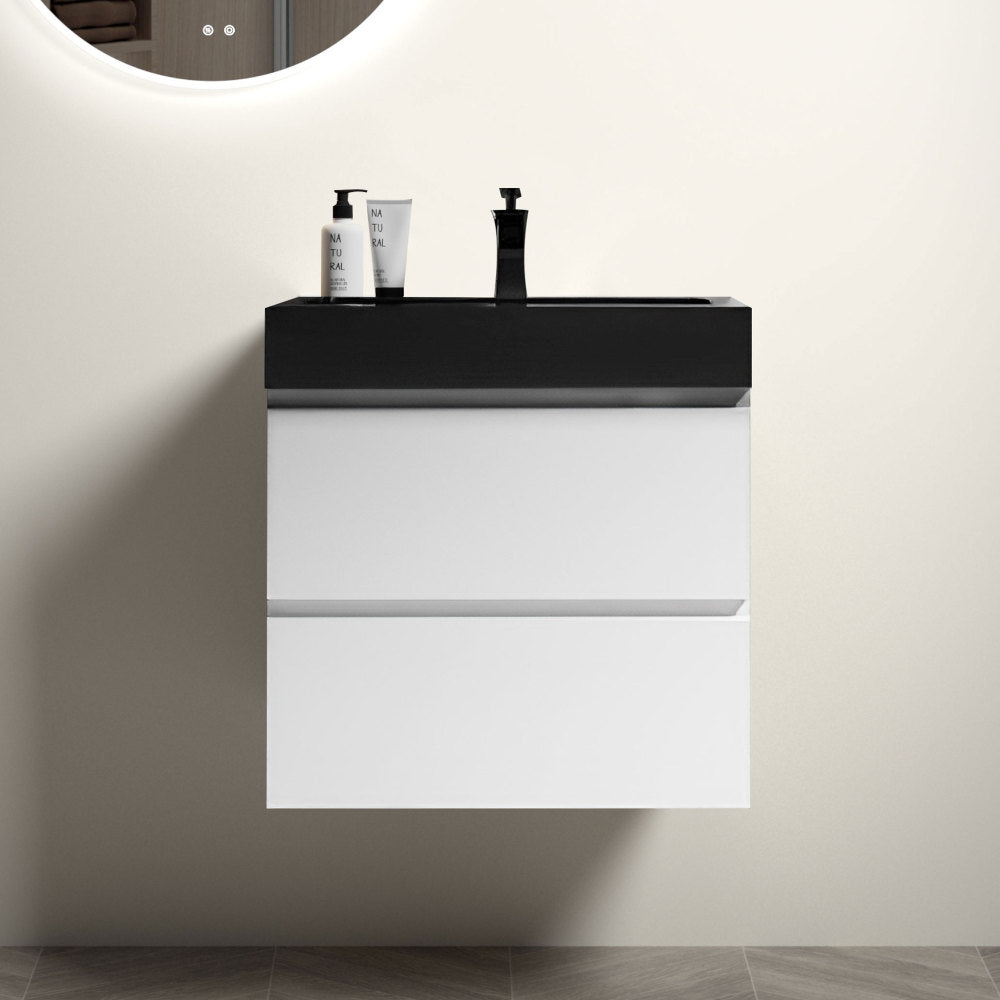 U040-Alice24-106 Alice 24" Natural Oak Bathroom Vanity with Sink, Large Storage Wall Mounted Floating Bathroom Vanity for Modern Bathroom, Pre-assembled