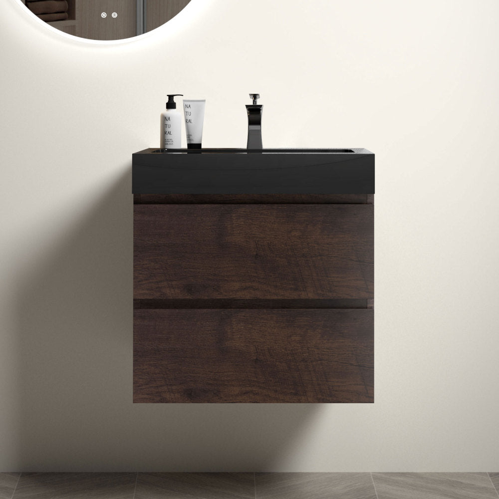 U040-Alice24-106 Alice 24" Natural Oak Bathroom Vanity with Sink, Large Storage Wall Mounted Floating Bathroom Vanity for Modern Bathroom, Pre-assembled