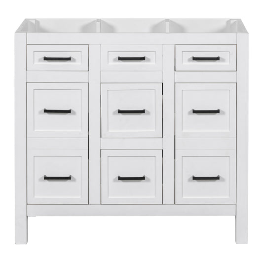 [Cabinet Only] 36" White Bathroom Vanity(Sink not included)
