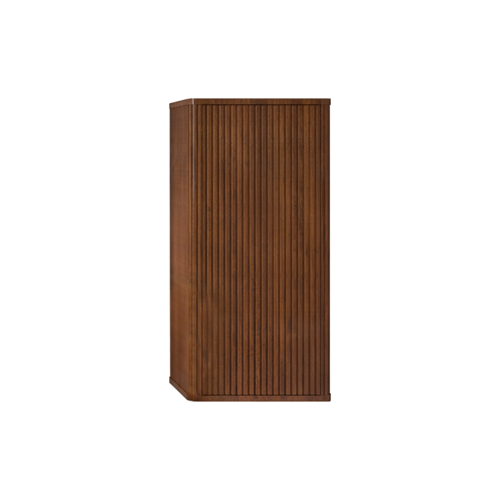 U047-Etna30W-305 Etna 30" Striped Walnut Bathroom Vanity with White Ceramic Sink, Wall Mounted Floating Bathroom Vanity for Modern Bathroom, Pre-assembled
