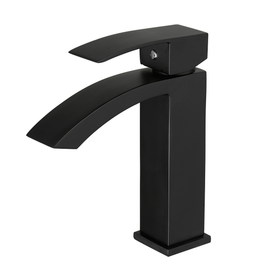 Black Bathroom Faucet, Brushed Black  Faucet for Bathroom Sink, Black Single Hole Bathroom Faucet Modern Single Handle Vanity Basin Faucet