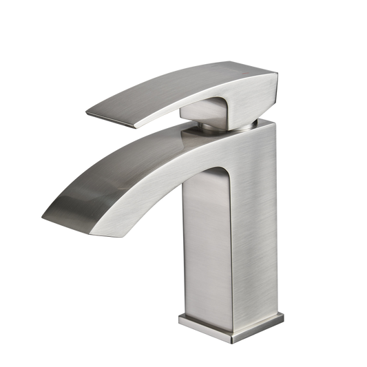 Brushed Nickel Bathroom Faucet,Faucet for Bathroom Sink, Single Hole Bathroom Faucet Modern Single Handle Vanity Basin Faucet