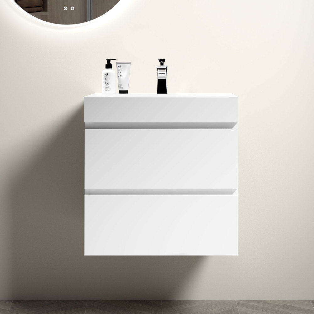U040-Alice24-106 Alice 24" Natural Oak Bathroom Vanity with Sink, Large Storage Wall Mounted Floating Bathroom Vanity for Modern Bathroom, Pre-assembled