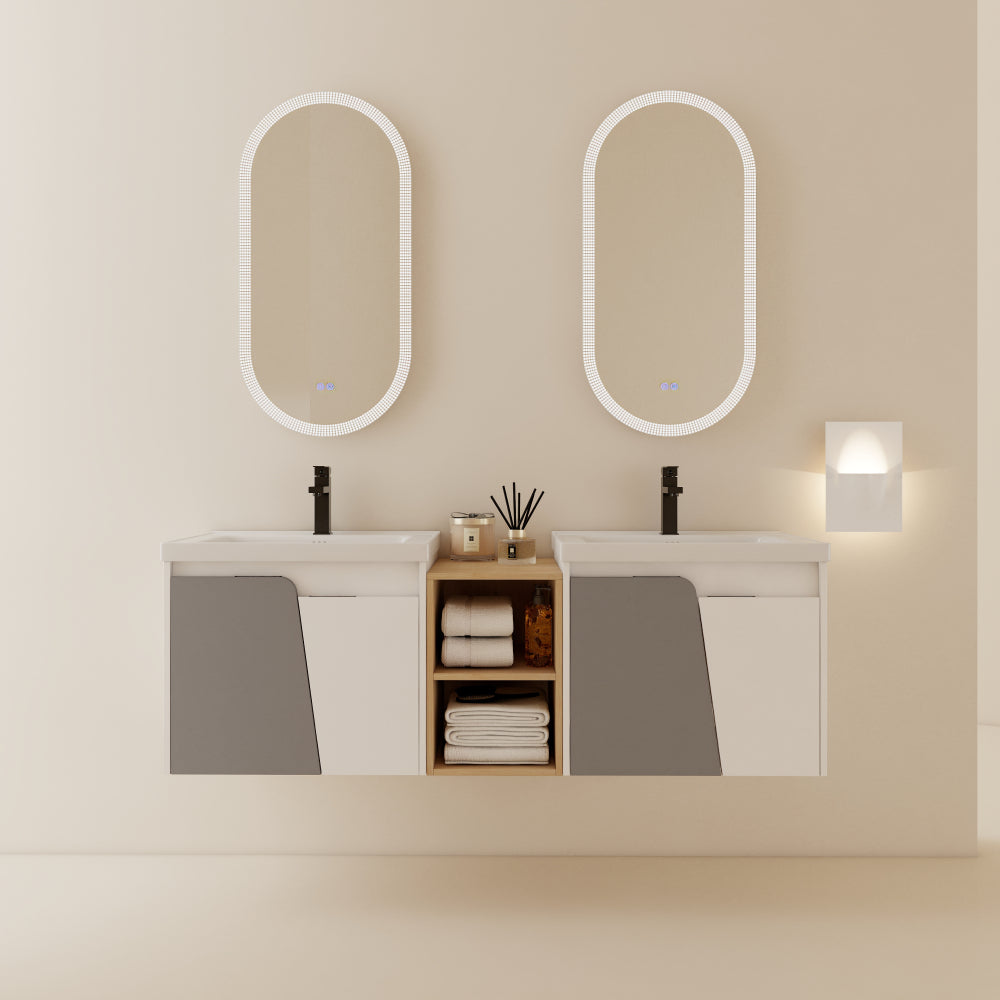 28 Inch Soft Close Doors Bathroom Vanity With Sink, For Small Bathroom (KD-Packing)