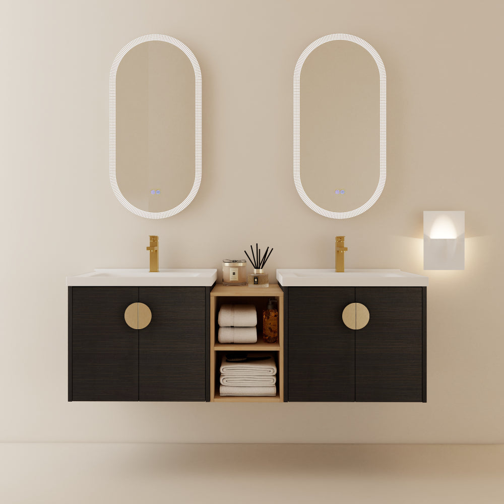 28 Inch Soft Close Doors Bathroom Vanity With Sink, For Small Bathroom (KD-Packing)