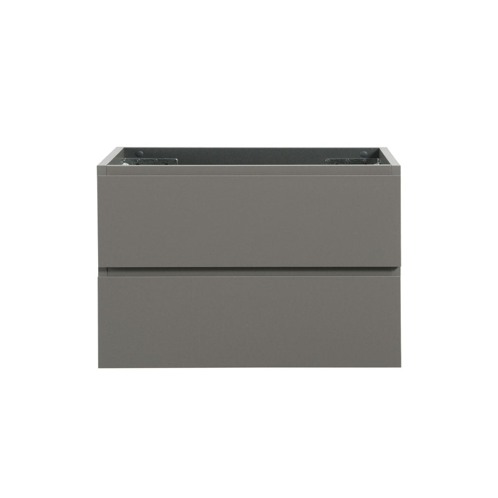 Alice-24W-102,Wall mount cabinet WITHOUT basin, Gray color, with two drawers, Pre-assembled