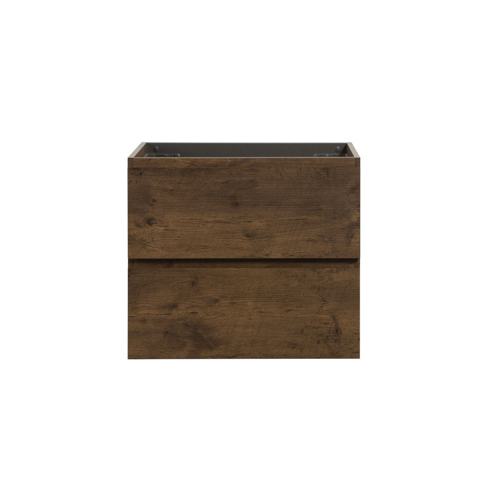 Alice-24W-102,Wall mount cabinet WITHOUT basin, Gray color, with two drawers, Pre-assembled