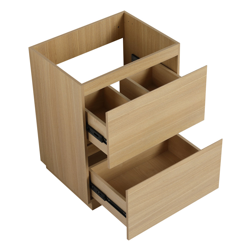 30" Bathroom Vanities without Sink, Modern Undermount Bathroom Sink Cabinet with Double drawer, Freestanding Bathroom Sink Cabinet,Engineering wood,Oak