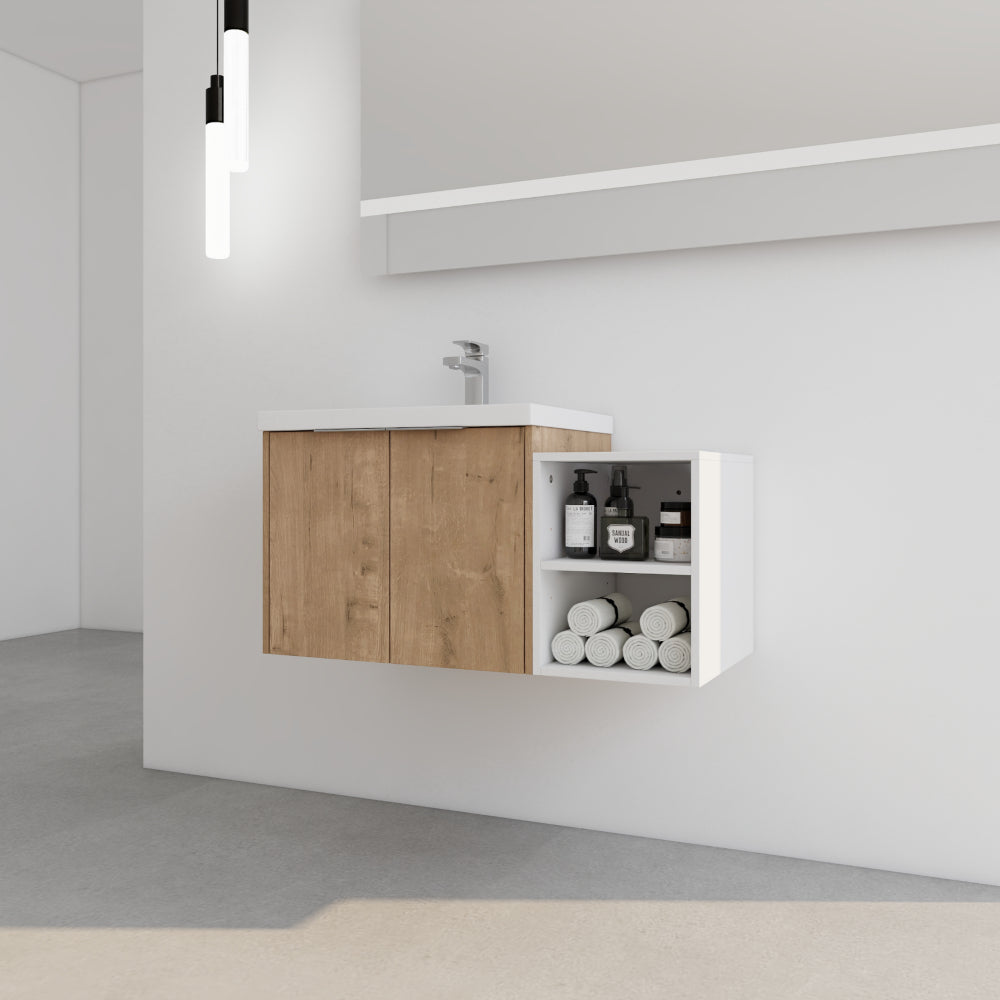 36 Inch Soft Close Doors Bathroom Vanity With Sink, A Small Storage Shelves, 24" and 12" Combination Cabinet,(KD-Packing)