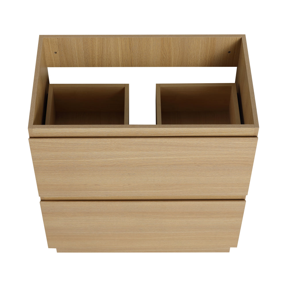 30" Bathroom Vanities without Sink, Modern Undermount Bathroom Sink Cabinet with Double drawer, Freestanding Bathroom Sink Cabinet,Engineering wood,Oak