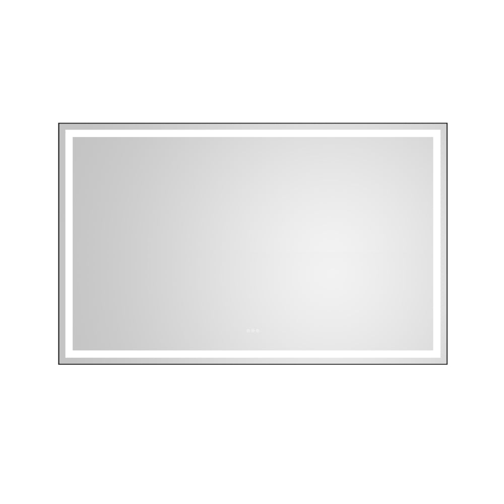 72 x 48 Inch LED Bathroom Mirror with Aluminum Frame, Wall Mounted Vanity Mirror, Anti-Fog, Memory, 3 Colors, Stepless Dimmable