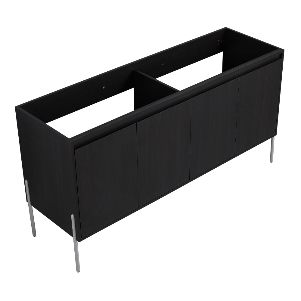 60" Freestanding Bathroom Vanity, Storage Cabinet with Soft Closed Doors (KD-Package)-Excluding Sink