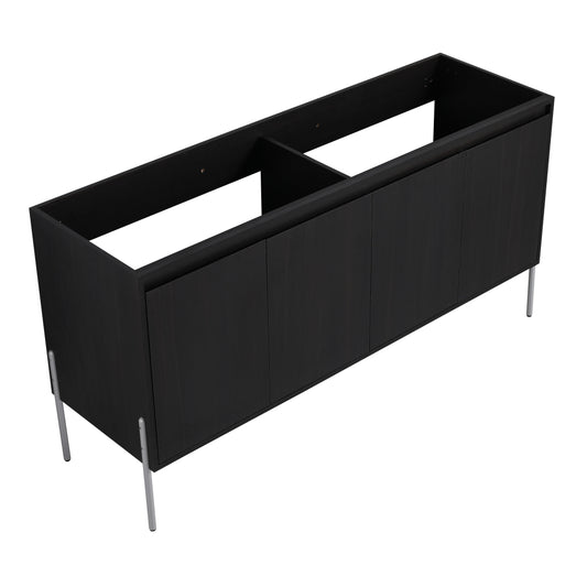 60" Freestanding Bathroom Vanity, Storage Cabinet with Soft Closed Doors (KD-Package)-Excluding Sink