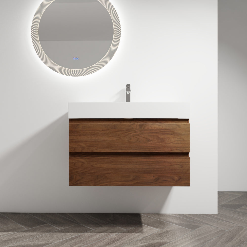 Melamine cabinet 36" Wall-Mounted Bathroom Vanity (Only the Cabinet Body)-BVB01936BNO-2