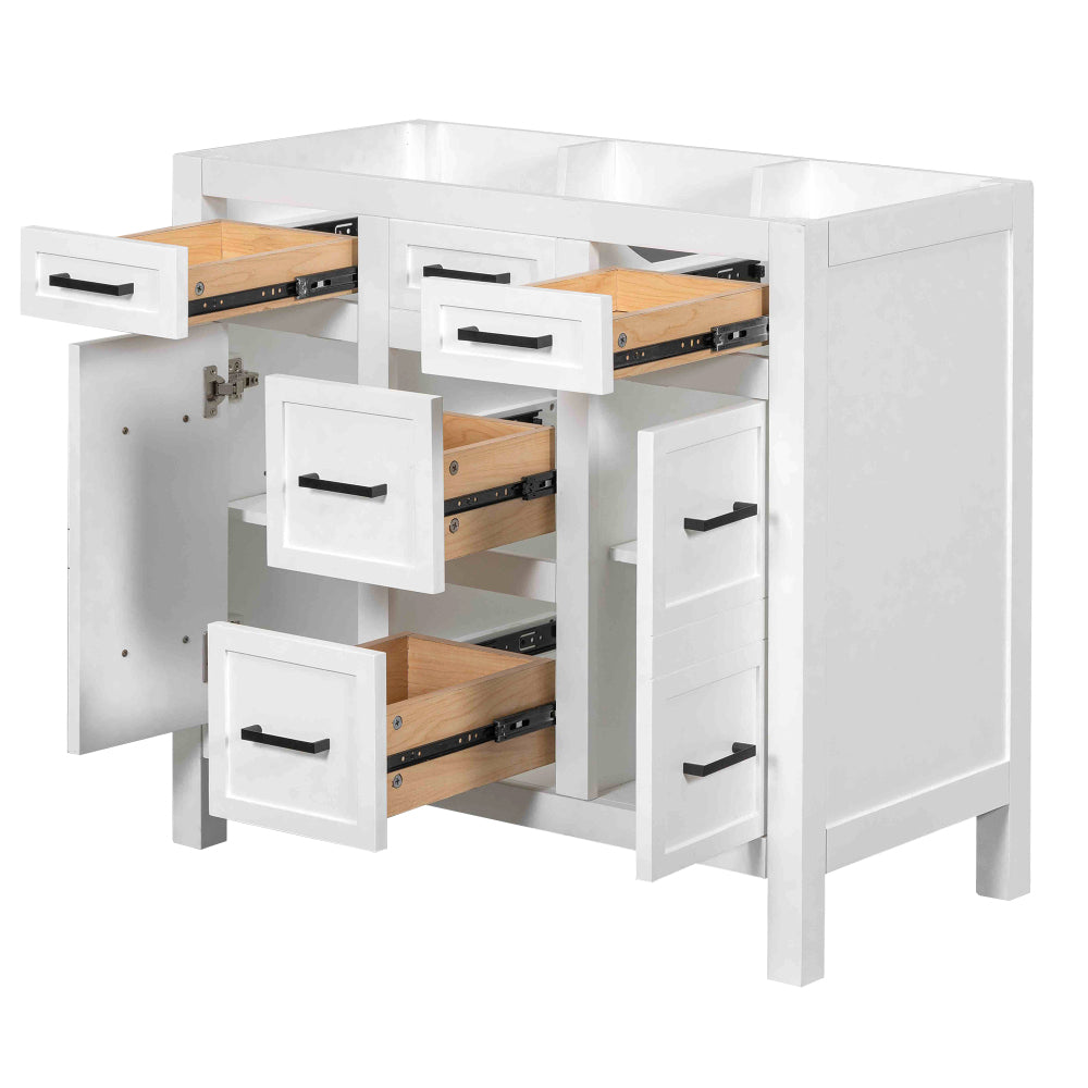 [Cabinet Only] 36" White Bathroom Vanity(Sink not included)