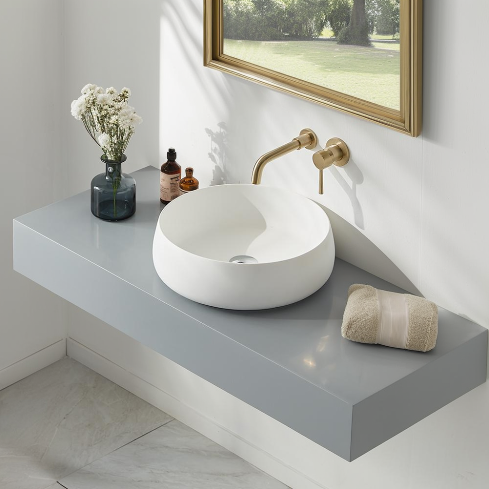 Vessel Sink Stone Resin Bathroom Sink Modern Art Sink 25C61-white