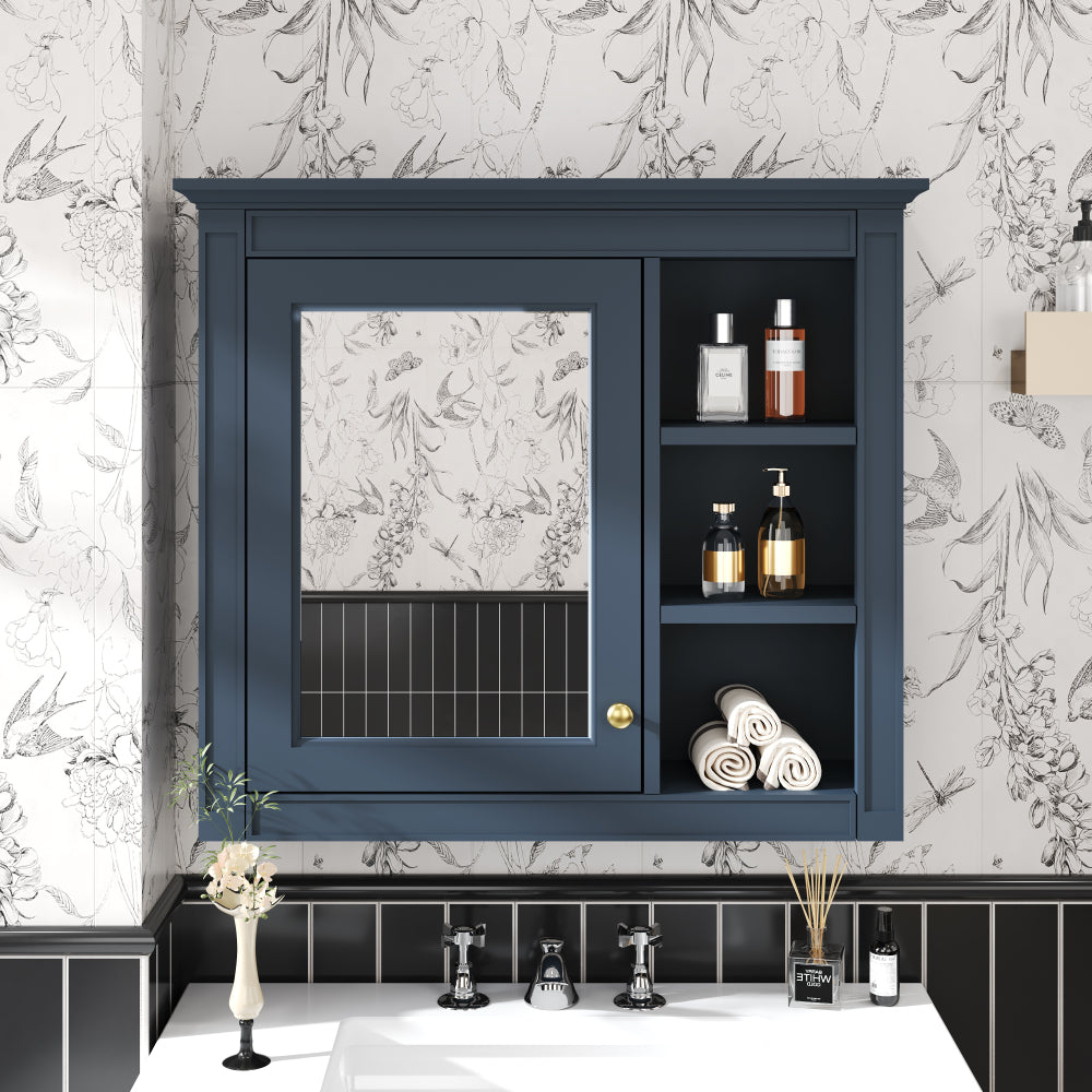 30'' x 28'' Medicine Cabinet, Wall Mounted Bathroom Storage Cabinet, Modern Bathroom Wall Cabinet with Mirror,Medicine Cabinet,  Mirror Cabinet with 3 Open Shelves (Not Include Bathroom Vanity )