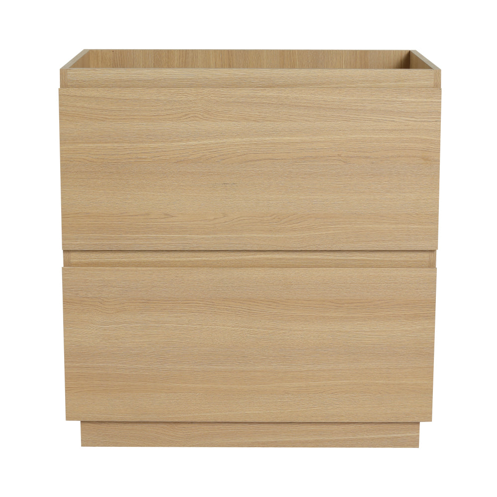 30" Bathroom Vanities without Sink, Modern Undermount Bathroom Sink Cabinet with Double drawer, Freestanding Bathroom Sink Cabinet,Engineering wood,Oak