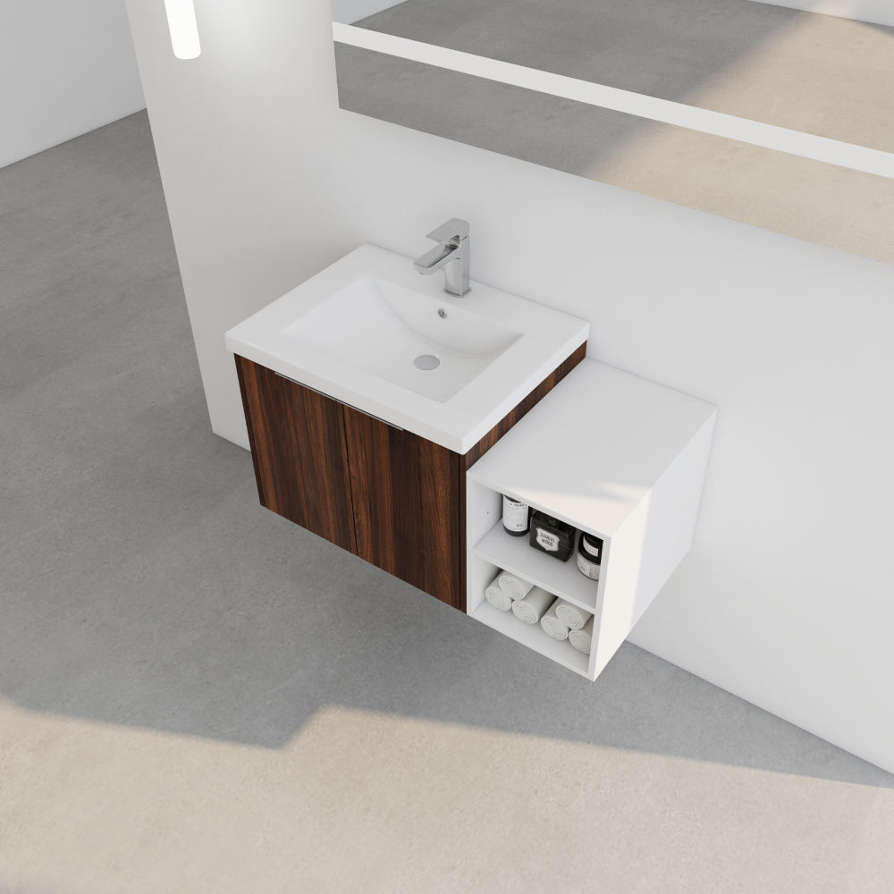 36 Inch Soft Close Doors Bathroom Vanity With Sink, A Small Storage Shelves, 24" and 12" Combination Cabinet,(KD-Packing)