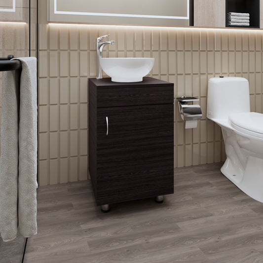 FM FURNITRE Loli Bathroom Vanity with Integrated Sink and Faucet, Wengue