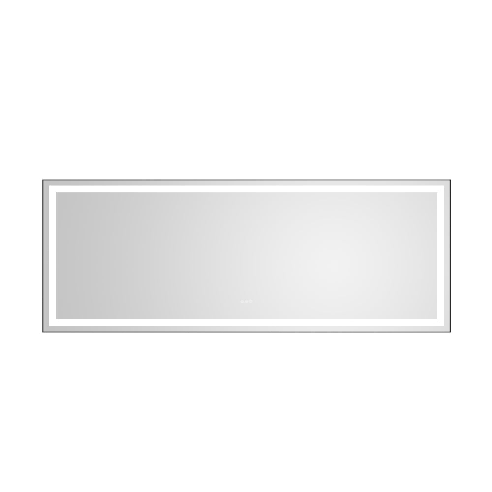 72 x 48 Inch LED Bathroom Mirror with Aluminum Frame, Wall Mounted Vanity Mirror, Anti-Fog, Memory, 3 Colors, Stepless Dimmable