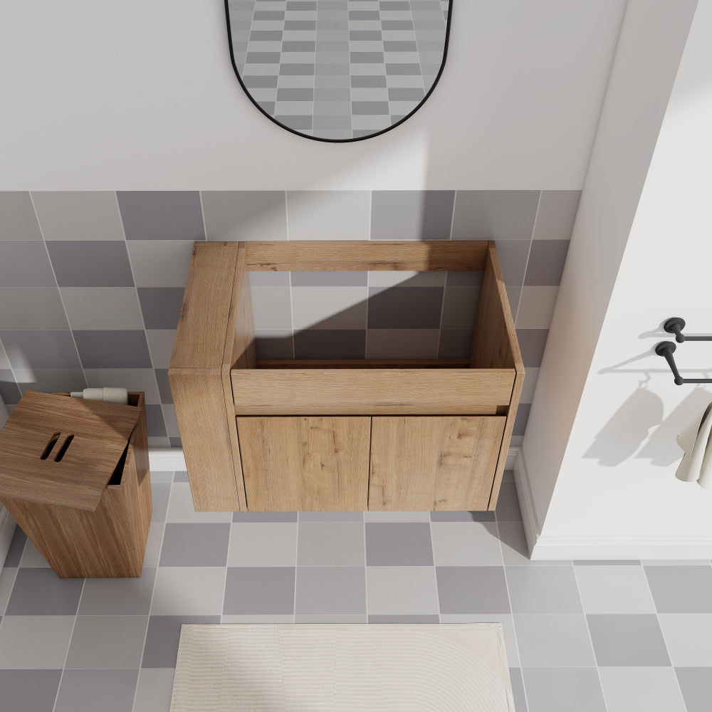 30 Inch Bathroom Vanity With Open Shelf, KD-PACKING-(Only Vanity, Without Basin)