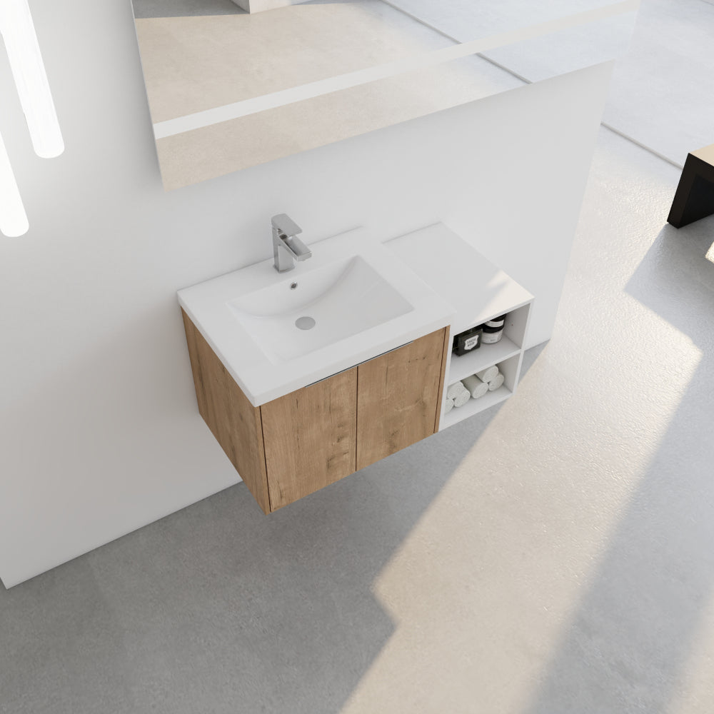 36 Inch Soft Close Doors Bathroom Vanity With Sink, A Small Storage Shelves, 24" and 12" Combination Cabinet,(KD-Packing)