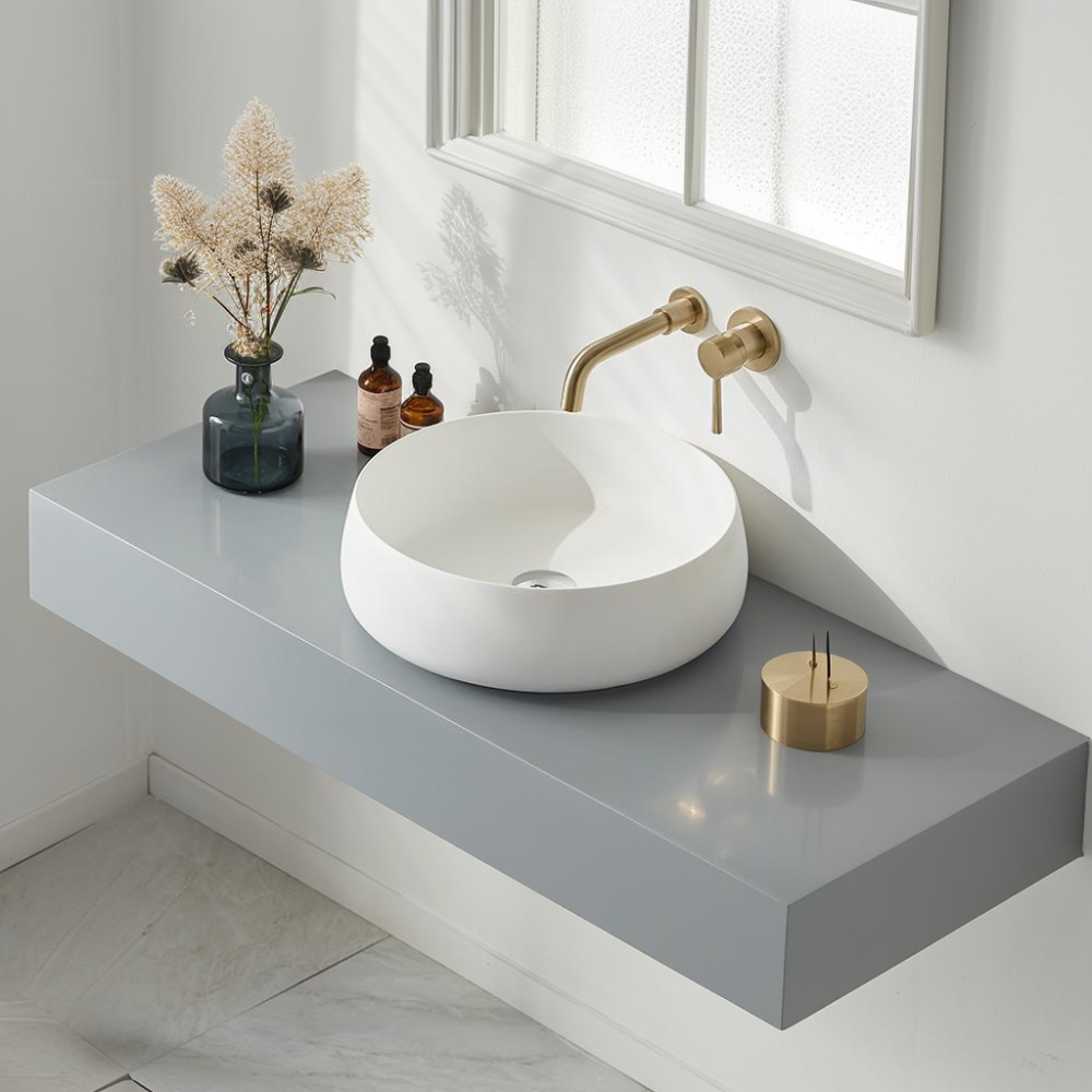 Vessel Sink Stone Resin Bathroom Sink Modern Art Sink 25C61-white