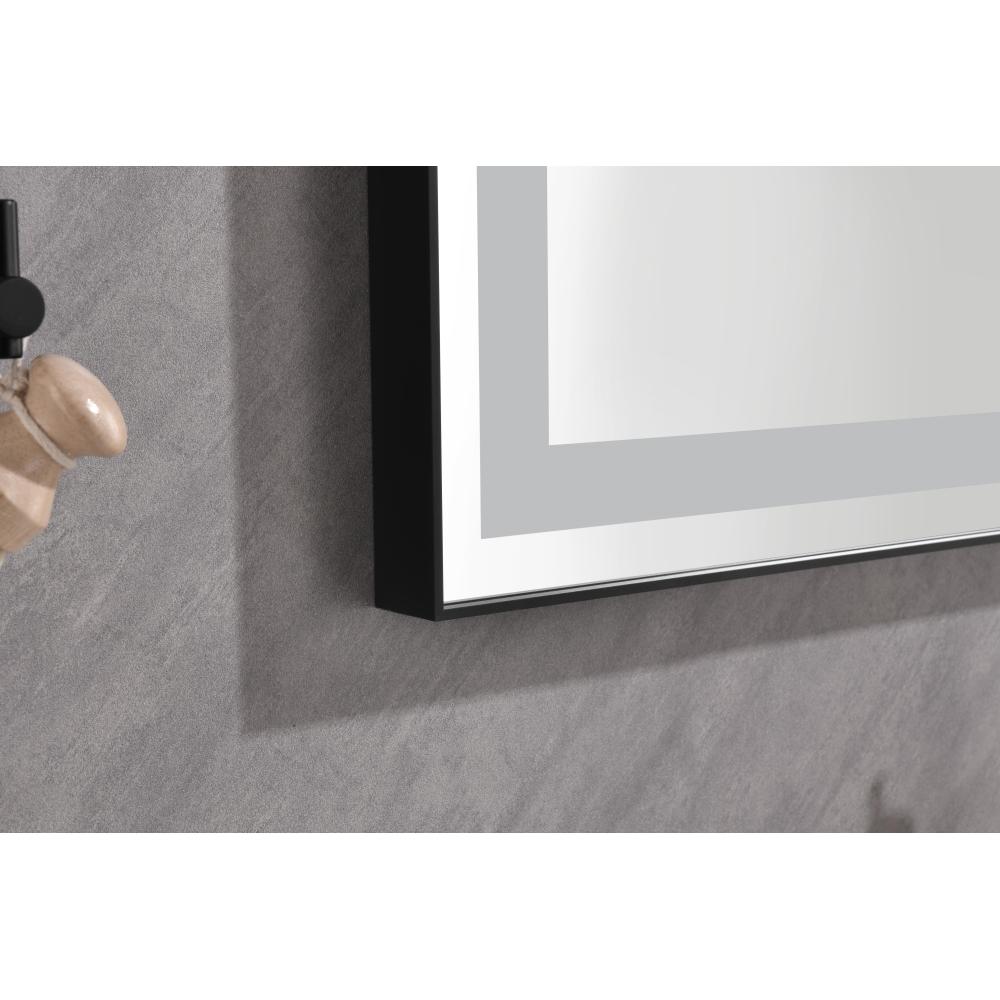 72 x 48 Inch LED Bathroom Mirror with Aluminum Frame, Wall Mounted Vanity Mirror, Anti-Fog, Memory, 3 Colors, Stepless Dimmable