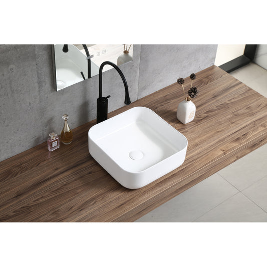 Bothwa Home Square Counter Top  Wash Basin (White Finish) CUPC Certified