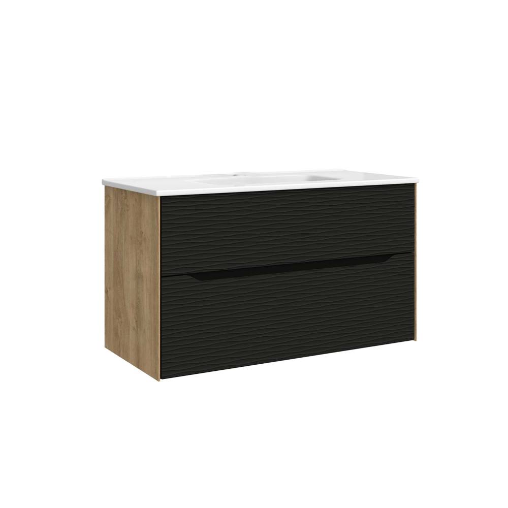 DAX Sahara Vanity Cabinet 40" Oak / Matt Black w/ Onix Basin