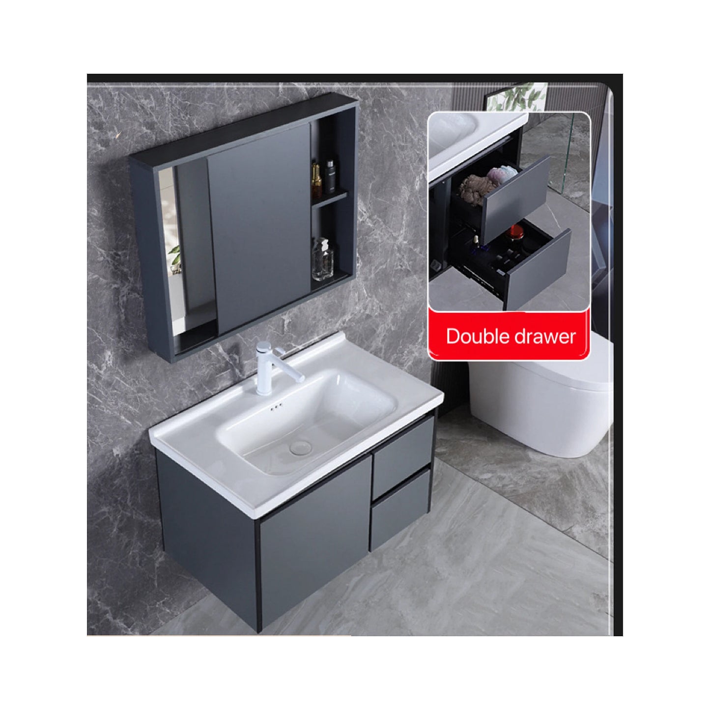 aluminum bathroom cabinet Modern Luxury Design Bathroom Vanity, Aluminum Honeycomb Home with Smart Mirror, Cheap Price, with espejos con luz Light Emitting Diode